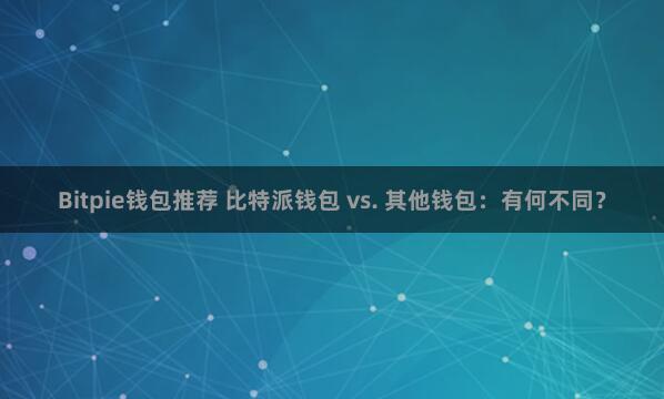 Bitpie钱包推荐 比特派钱包 vs. 其他钱包：有何不同？