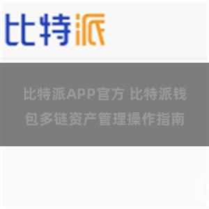 比特派APP官方 比特派钱包多链资产管理操作指南