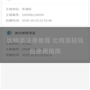 比特派注册教程 比特派轻钱包使用指南