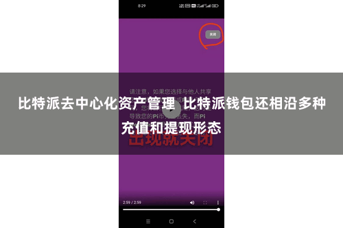 比特派去中心化资产管理  比特派钱包还相沿多种充值和提现形态