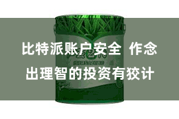 比特派账户安全  作念出理智的投资有狡计