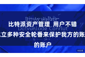 比特派资产管理  用户不错成立多种安全轮番来保护我方的账户